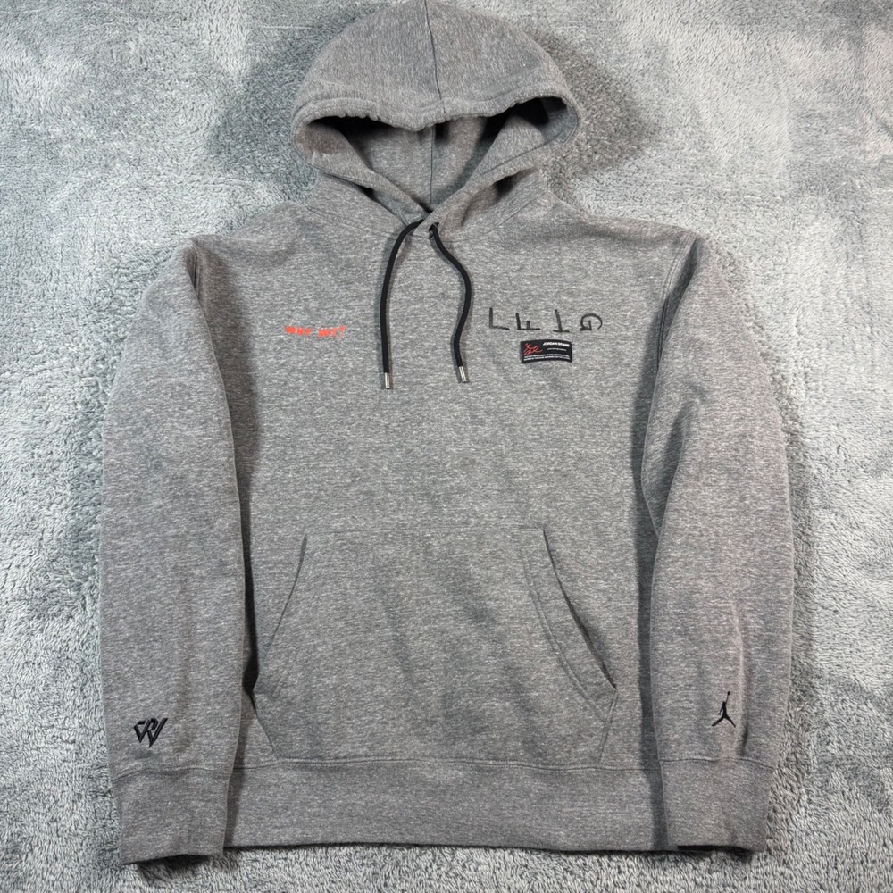Jordan‎ Russell Westbrook Why Not LFTG Hoodie Mens Large Grey Graphic Sweatshirt